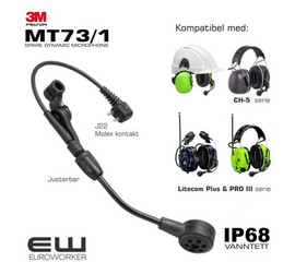 3M Peltor MT73/1 - Dynamisk Mikrofon (IP68) 7100112094