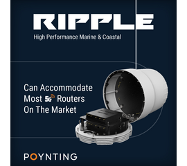 Poynting RIPPLE-16 5G MiMo-båtantenne

     

    Poynting Antennas introduserer nå sitt helt nye marine antennesortiment RIPPLE, som inngår i WaveHunter-serien.

     


    RIPPLE-16, inneholder 16 krysspolariserende rundstrålende antenneelementer hvorav åtte er vertikalt polariserte og åtte er horisontalt polariserte. Maksimal forsterkning er på 9.5 dBi og den dekker frekvensbånd i området fra 617 til 7200 MHz. RIPPLE-8 inneholder også fire WiFi og to GPS/GLONASS antenneelement.

     

    RIPPLE er i tillegg designet for å plassere én eller flere 5G-rutere inne i selve kabinettet. Det er avsatt plass til rutere med størrelse opptil 300 x 250 x 110 mm. En perfekt kombinasjon for RIPPLE-16 er to stk. Celerway Stratus Multi-WAN med to 5G-radioer. Ved å montere ruterne inne i selve antennehuset slipper man å benytte lange antennekabler som medfører signaltap.


    Antennespesifikasjoner 4G/5G:
    Frekvensområde og maks forsterkning (vertikal polarisering og horisontal polarisering):
    617-960 MHz, 5.5 dBi (vertikal), 1 dBi (horisontal)
    1427-1517 MHz, 5 dBi (vertikal), 0 dBi (horisontal)
    1710-2700 MHz, 6 dBi (vertikal), 3 dBi (horisontal)
    3400-4200 MHz, 9.5 dBi (vertikal), 1 dBi (horisontal)
    5000-7200 MHz, 9 dBi (vertikal), 1 dBi (horisontal)
    VSWR: < 2.5:1 (vertikal), =2:1 (horisontal),
    Polarisering: Horisontalt, vertikalt
    Impedans: 50 Ohm
    Antennekontakter: 16 stk. SMA-hun
    Antennekabler: 16 stk. 65 cm. RG316 med RA SMA.han til RA SMA-han


     

    Antennespesifikasjoner WiFi:
    Frekvensområde og maks forsterkning
    2400-2500 MHz, 5 dBi
    5000-7200 MHz, 8.5 dBi
    VSWR: =2:1 over 90% av båndet
    Polarisering: Horisontalt, vertikalt
    Impedans: 50 Ohm
    Antennekontakter: 4 stk. SMA-hun
    Antennekabler: 4 stk. 65 cm. RG316 med RA SMA.han til RA RP-SMA-han


     

    Antennespesifikasjoner GPS:
    Frekvensområde og maks forsterkning
    1575.42-1600 MHz, 21+/-2dBi
    VSWR: =1.5:1
    Polarisering: RHCP
    Impedans: 50 Ohm
    Antennekontakter: 2 stk. SMA-hun
    Antennekabler: 2 stk. 65 cm. RG316 med RA SMA.han til RA SMA-han


     

    Robusthet og miljøspesifikasjoner:
    Kapslingsgrad: IP 65
    Støtmotstand: IK08
    Klassifisering brennbarhet antennehus: Ihht. UL 94-HB
    Saltspraytest: Ihht. MIL-STD 810G/ASTM B117
    Vindgrense (Wind Survival): < 186 km/h
    Temperaturområde:  -40°C til +80°C
    Luftfuktighet: Opptil 98% 


     

    Fysiske spesifikasjoner:
    Materiale: Fiberglass (E glass)
    Farge: Hvit. Fargkode: Pantone P 179-1C
    Dimensjon antenne: Ø449 x 535 mm.
    Dimensjon forpakning: 530 x 530 x 630 mm.
    Vekt: 19.44 kg. 
    Vekt inkl. forpakning: 25 kg.