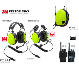 3M Peltor CH-3 med PTT for Entel DX485, DX482 (DX400, PTT)