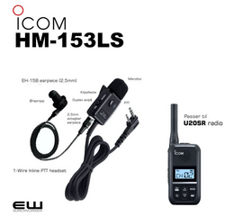 Icom HM-153LS Inline PTT headset