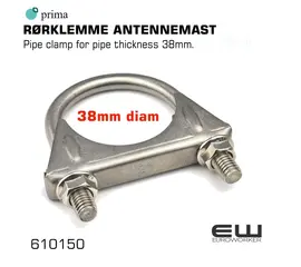 Pipe clamp for pipe thickness 38mm.
