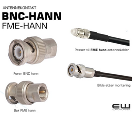 Antennekontakt BNC-hann FME-hann - 40901