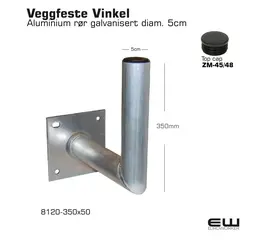 8120-350x50 

Antenne Veggfeste Vinkel - Aluminium rør galvanisert diam. 5cm