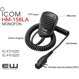 Icom HM-158LA kompakt håndholdt mikrofon  (F3102D, F4102D) - 94177