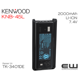 Kenwood 2000 mAh Batteri til TK-3401DE (KNB-45L)