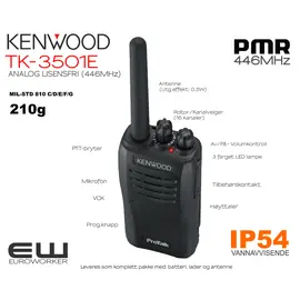 Kenwood TK-3501E PMR (446MHz) Lisensfri Analog Radio (0,5W)