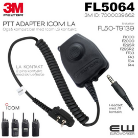 3M Peltor FL5064 PTT Adapter til Icom LA - 700039662