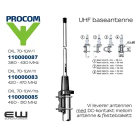 Procom UHF Antenne CXL 70-1LW/h (420-470 MHz)