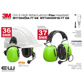 3M Peltor CH-5 High Attenuation Flex Headset - Ground Mechanic MT73H450A-77 GB  MT73H450P3E-77 GB