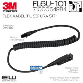 3M Peltor Flex kabel FL6U-65 til Motorola GP344 (7000108467)