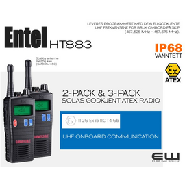 Entel HT883 2-PACK Solas Godkjent UHF Marineradio (ATEX IIA)