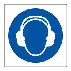 HMS skilt Påbudt med Hørselvern (symbol)