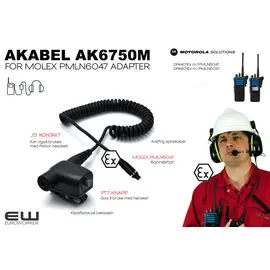 Akabel AK6750M Atex Molex PTT Adapter (Motorola DP4X01Ex, R7Ex)