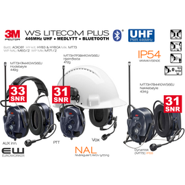 3M Peltor WS LiteCom Plus (446MHz, Bluetooth, ANL), MT73H7A4410WS6EU, MT73H7P3E4410WS6EU, MT73H7B4410WS6EU, 7100204388, 7100204418, 7100201938