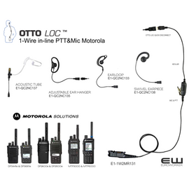 Otto Loc 1-Wire in-line PTT&Mic Motorola DP & MTP