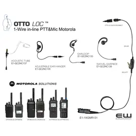 Otto Loc 1-Wire in-line PTT&Mic Motorola DP & MTP