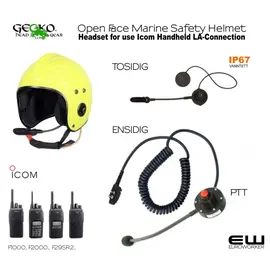 Gecko Headset for MK11 Open Face Helmet (Icom F29SR2, F2000, F1000)