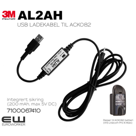 3M Peltor AL2AH - USB ladekabel til ACK082 (7100067410) WS Litecom Pro III Atex