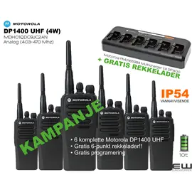 KAMPANJE! Motorola DP1400 6-pack med lader