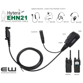 Hytera EHN21 PTT adapter & MIC cable for 3,5mm Listen Only Earpiece (HP605, HP685)