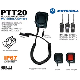 Vanntett Nøklingsbryter Motorola DP400-serie  (J11 Peltor)