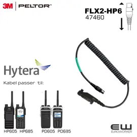 3M Peltor Hytera HP6/PD6 Flex2 kabel - 47460