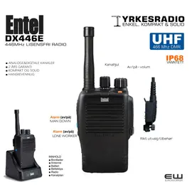 Entel DX446E Proff Lisensfri Yrkesradio (IP68, 446MHz, 32 kanaler)