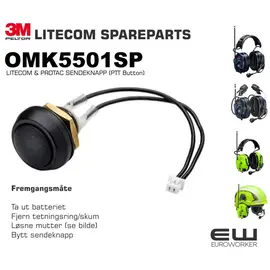 3M Peltor_ LITECOM OMK55-01 SP ptt knapp - 7100222364_euroworker_litecom ptt button - nøkle - reservedeler litecom