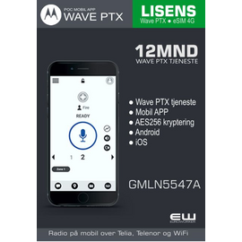 Lisens Mobil App (12mnd, Android/iOS, Motorola Wave PTX) - GMLN5547A - 12mnd