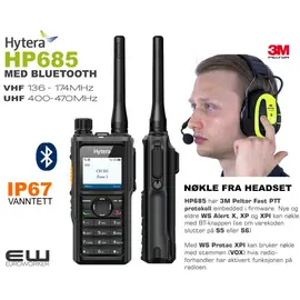 Hytera HP685 Håndholdt UHF/VHF med BLUETOOTH 5.0 (IP67)_euroworker