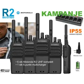 Motorola R2 UHF 6-pack Bundle med Multicharger