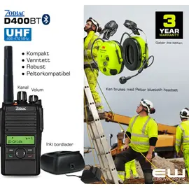 Zodiac D400BT Industrisamband med blåtann  (UHF, VHF, IP67)