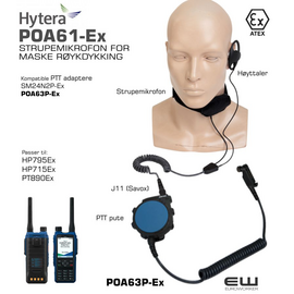 Hytera POA61-Ex Atex Strupemik Headset til Røykdykk