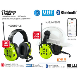 Hellberg Safety Local 2 (PMR446, Bluetooth, Active Listening, IP56)