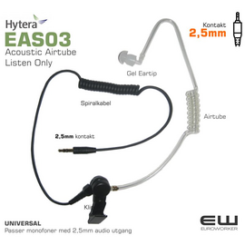 Hytera EAS03 Universal Acoustic Tube (2,5mm, Listen Only)