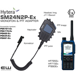 Hytera SM24N2P-Ex Atex MONOFON & PTT ADAPTER