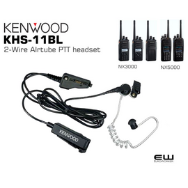 Kenwood KHS-11BL 2-Wire AIrtube PTT headset (NX3000, NX5000)