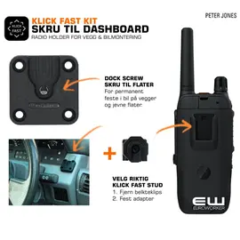 Skru Fast Radioholder KIT (Klick Fast)