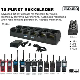 Endura EC12M 12.Punkt Rekkelader for Motorola (DP2000, DP4000, MTP8000, R7)