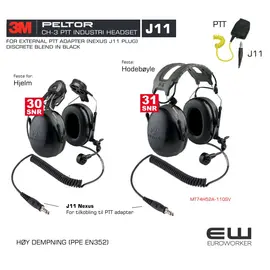 3M Peltor CH-3 Black - for Ekstern PTT Industriheadset (J11)