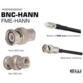 Antennekontakt BNC-hann FME-hann - 40901