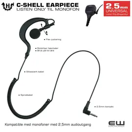 C-Shell Universal Listen Only headset (2,5mm)