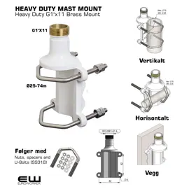 N270F Antennefeste for stolpe, rør, rekkverk (G1"X11)