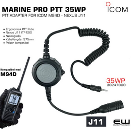 ● PTT PUTE
● NEXUS J11 PELTOR
● PTT LOCK
● LENGDE: 275mm
PTT Adapter Nexus J11 Peltor for Icom M94D