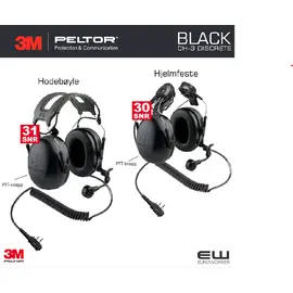 Inkl. Euroworker Serviceavtale - hjelp og support etter behov.
    Ny serie CH-3 headset i svart
    Industriheadset fra Peltor med PTT-knapp og direkte kobling til Icom radio
    Velg mellom følgende 3 kabler:

        FLX2-64 - 710019756 (2 pins med skruefeste:
            F1000, F2000, F29SR, F29SR2, F11, F21, F14/24, F14S, F24S, F25, F33G, F3Gs, F43G, F43TR, IC-F3000, F3001, F3002, IC3011, F3021, F3021S, F3021T, IC F-302 S, F4000, F4001, F4002, F4011, F4021, F3021S, F4021T, F4026

        FLX2-44 - 7100197565 (Icom multipin):
            F31, F41, F30G, F31G, F40G, F41G, F50, F51, F60, F61, F70, F80, 3161, F3161S, F3161DT/T, F3161DS/S, F3162, F3262, F4061S, F4161, F4161DS/S, F4161DT/T, F4162DT, IC- M88 and all Icom multiple-pin radios.

        FLX2-35 - 7100197556 (Icom 2 pins vinklet)
            IC-F3, F3S, F4, F4S, F4TR, F10, IC-H2, H6, J12, M5, U12, U16, 4008, 4088A, T7H. Vertex: VX200 Series, VX500 Series, VX510 Series, VX52OUD.

    Velg ønsket festeanordning fra menyen:

        MT74H52P3E-111 SV- Hjelmfeste (SAP id: 7100325910)
        MT74H52A-111 SV - Hodebøyle (SAP id: 7100326362)

    Viktig forbedring med forsterket lyd i høyttaler verd bruk mot digitalt samband.
    Behagelig fyldig lydkvalitet beregnet for heldagsbruk
    Lydisolerende dual mold design gir slankere skall med bedre dempning.
    Vanntett mikrofon egnet for alle typer støy
    Nyutviklet hodebøyle med jevnere trykkfordeling og komfort for heldagsbruk
    Avtagbar flexkabel slik at samme headset alternativt kan brukes til mobil, intercom eller en annen sambandsradio
    Farge gul for god synlighet - sikkerhet er viktigst.
    Avtagbar stereo flexkabel
    Egnet for bruk i alle miljøer hvor det er støy - feks:
     
        industri
        offshore
        produksjon
        bygg og anlegg
        oppdrett
        event mv.