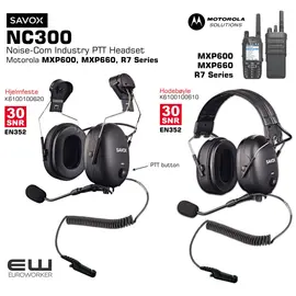 Noise-Com Industry PTT Headset
Motorola MXP600, MXP660, R7 Series