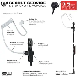 Universal Secret Service Listen Only Earpiece (3,5mm)