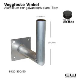 8120-350x50 

Antenne Veggfeste Vinkel - Aluminium rør galvanisert diam. 5cm