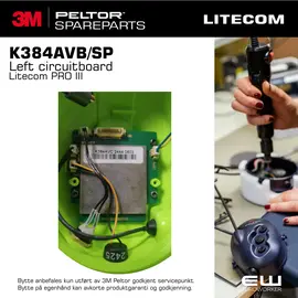 K384AVB/SP
    Replacement Left Side Circuit Board
    3M Peltor Litecom PRO III Spareparts