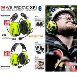 3M Peltor WS Protac XPI Bluetooth Headset (FLX2) - MT15H7P3EWS6  MT15H7AWS6_euroworker
